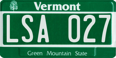 VT license plate LSA027