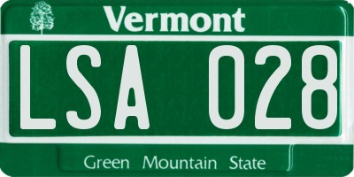 VT license plate LSA028