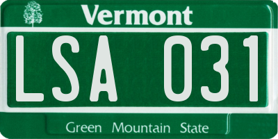 VT license plate LSA031