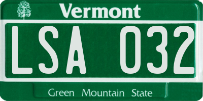 VT license plate LSA032