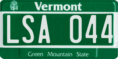VT license plate LSA044