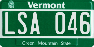 VT license plate LSA046
