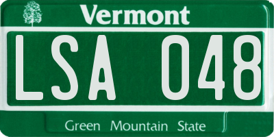VT license plate LSA048