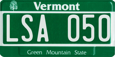 VT license plate LSA050