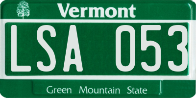VT license plate LSA053