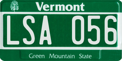 VT license plate LSA056