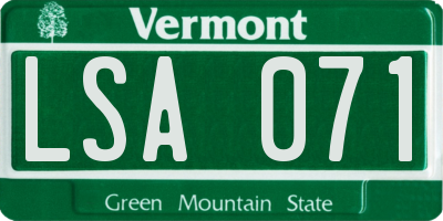 VT license plate LSA071