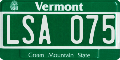 VT license plate LSA075