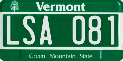 VT license plate LSA081