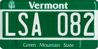 VT license plate LSA082