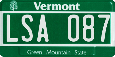 VT license plate LSA087