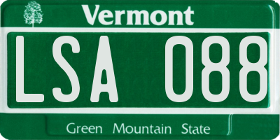 VT license plate LSA088