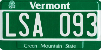 VT license plate LSA093