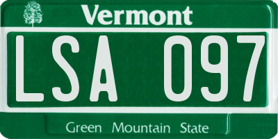 VT license plate LSA097