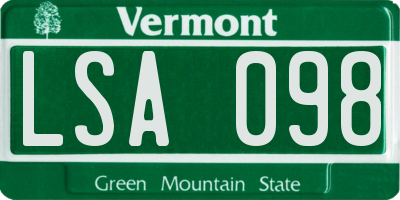 VT license plate LSA098