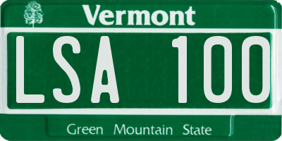 VT license plate LSA100
