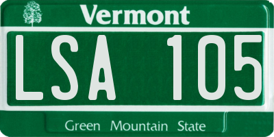 VT license plate LSA105