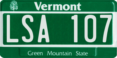 VT license plate LSA107