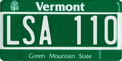 VT license plate LSA110