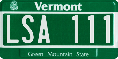 VT license plate LSA111