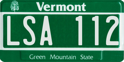 VT license plate LSA112