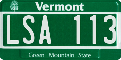 VT license plate LSA113