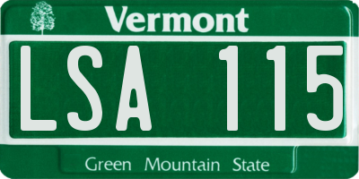 VT license plate LSA115