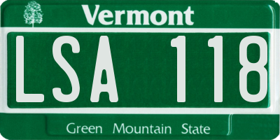 VT license plate LSA118