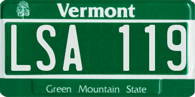 VT license plate LSA119
