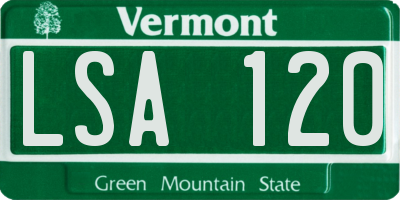 VT license plate LSA120
