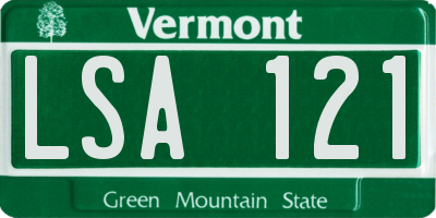 VT license plate LSA121