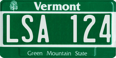 VT license plate LSA124