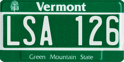 VT license plate LSA126