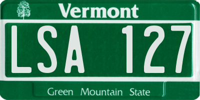 VT license plate LSA127