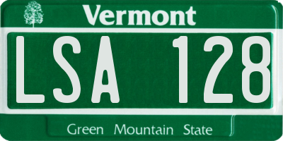 VT license plate LSA128