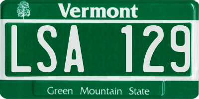 VT license plate LSA129