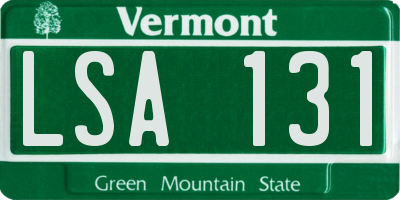 VT license plate LSA131