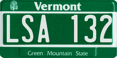 VT license plate LSA132
