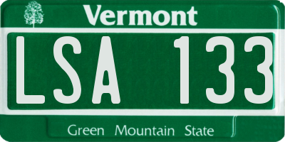VT license plate LSA133