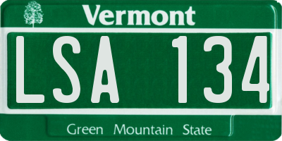 VT license plate LSA134