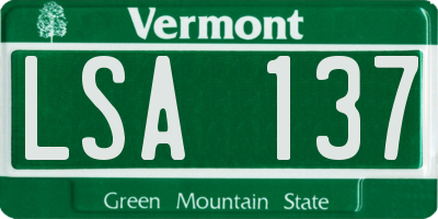 VT license plate LSA137