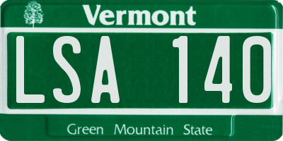 VT license plate LSA140