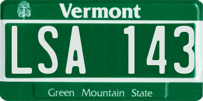 VT license plate LSA143