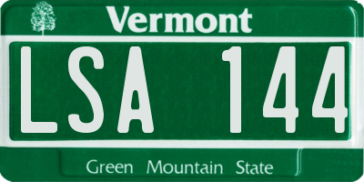 VT license plate LSA144