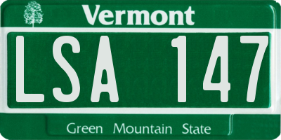VT license plate LSA147