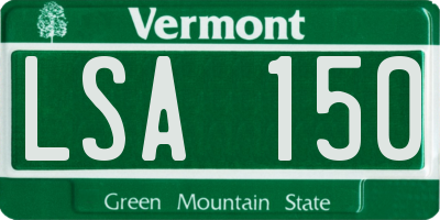 VT license plate LSA150