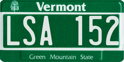 VT license plate LSA152
