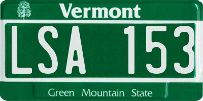 VT license plate LSA153