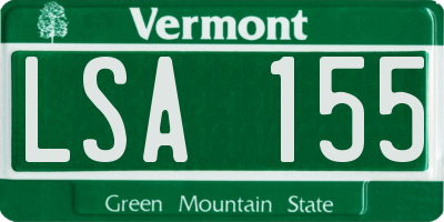 VT license plate LSA155