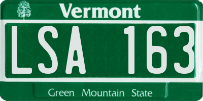 VT license plate LSA163